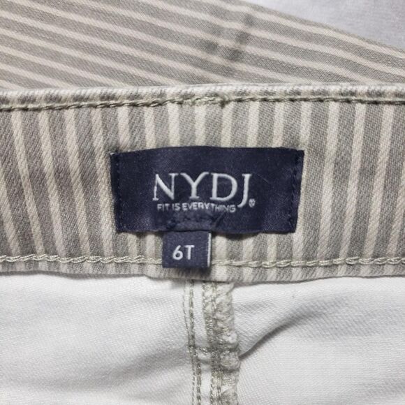 NYDJ Ellison Tall Jeans Womens 6T Beige Lodge Stripe High Rise Straight Ankle - Picture 10 of 16